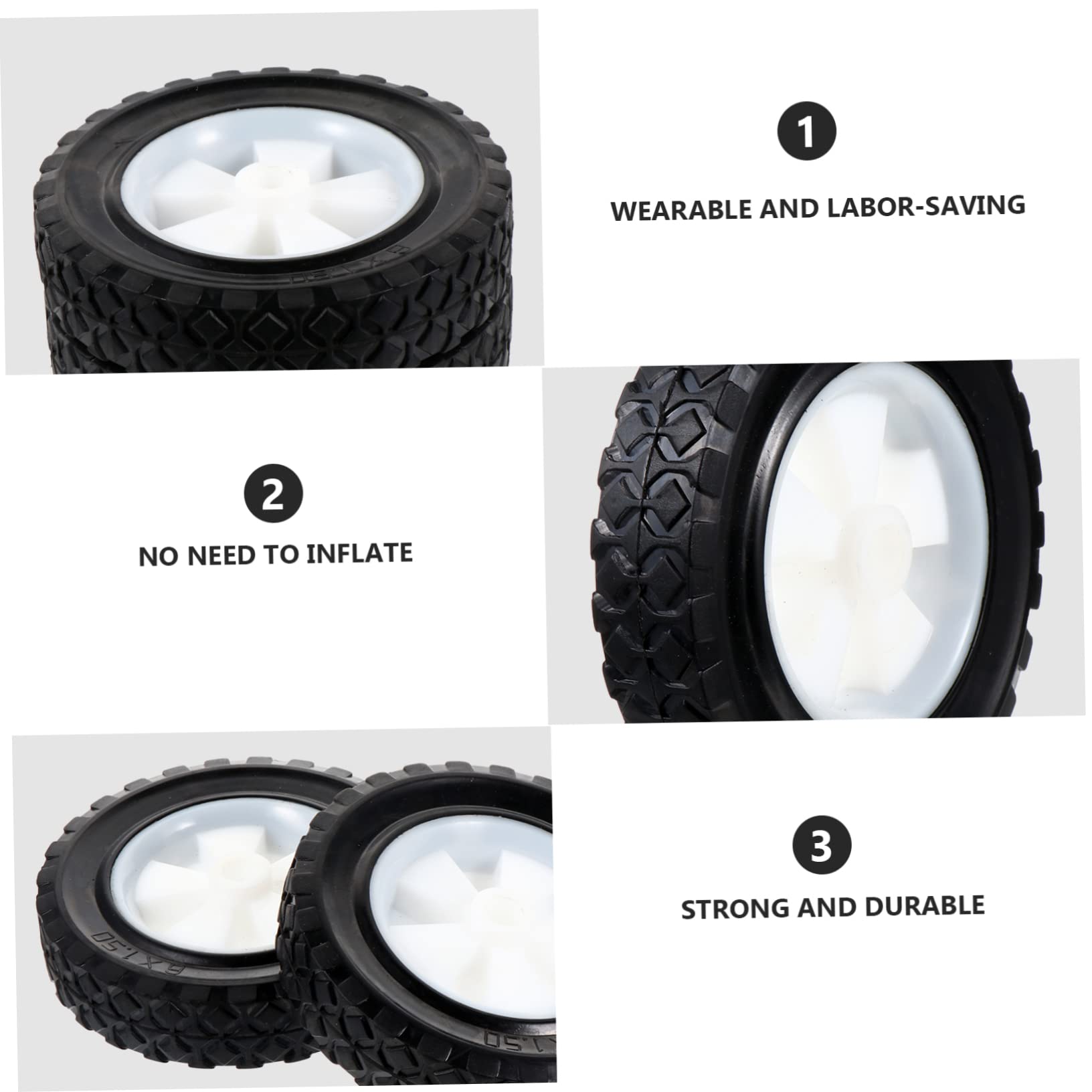 Sosoport 2piezas Ruedas Sólidas para Cortacésped Inflado Ruedas para Jardinería y Uso Exteriores