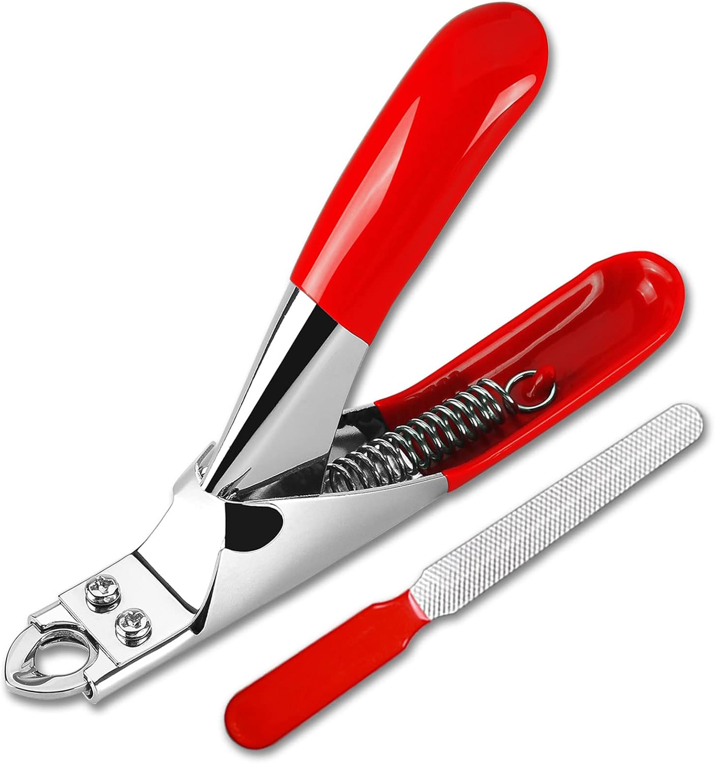 Dog Cat Nail Clippers, Professional Pet Claw Trimmer, Free Nail File, Stainless Steel Razor Sharp Blade Dog Toes Cutter Grooming Tools for Small Medium Large Animal Pets Red