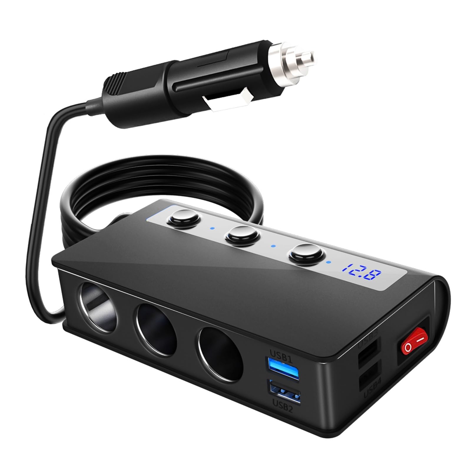 MORREZ Gniazdo zapalniczki samochodowej 4 porty USB szybkie ładowanie 3.0 12 V 24 V szybka ładowarka samochodowa rozdzielacz adapter samochodowa część wewnętrzna łodzi (kolor: 4 porty USB)