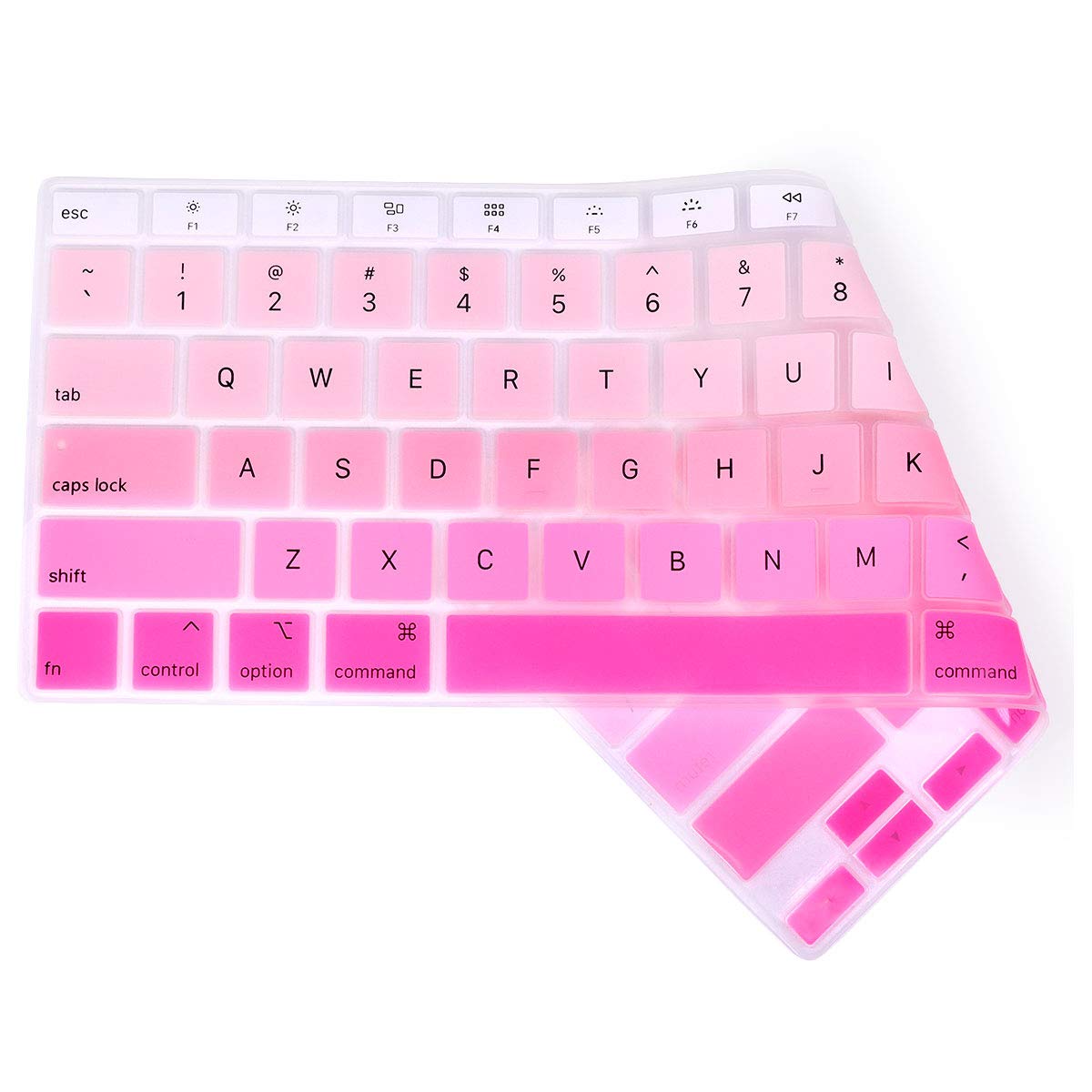 Rainbow Tastatur-Abdeckung A2179 Silikon Schutzhülle Tastaturschutz für MacBook Air 13 Zoll mit Touch ID A2337 M1 Chip US-Layout (nicht passend für 2018–2019 Version), Ombre Pink