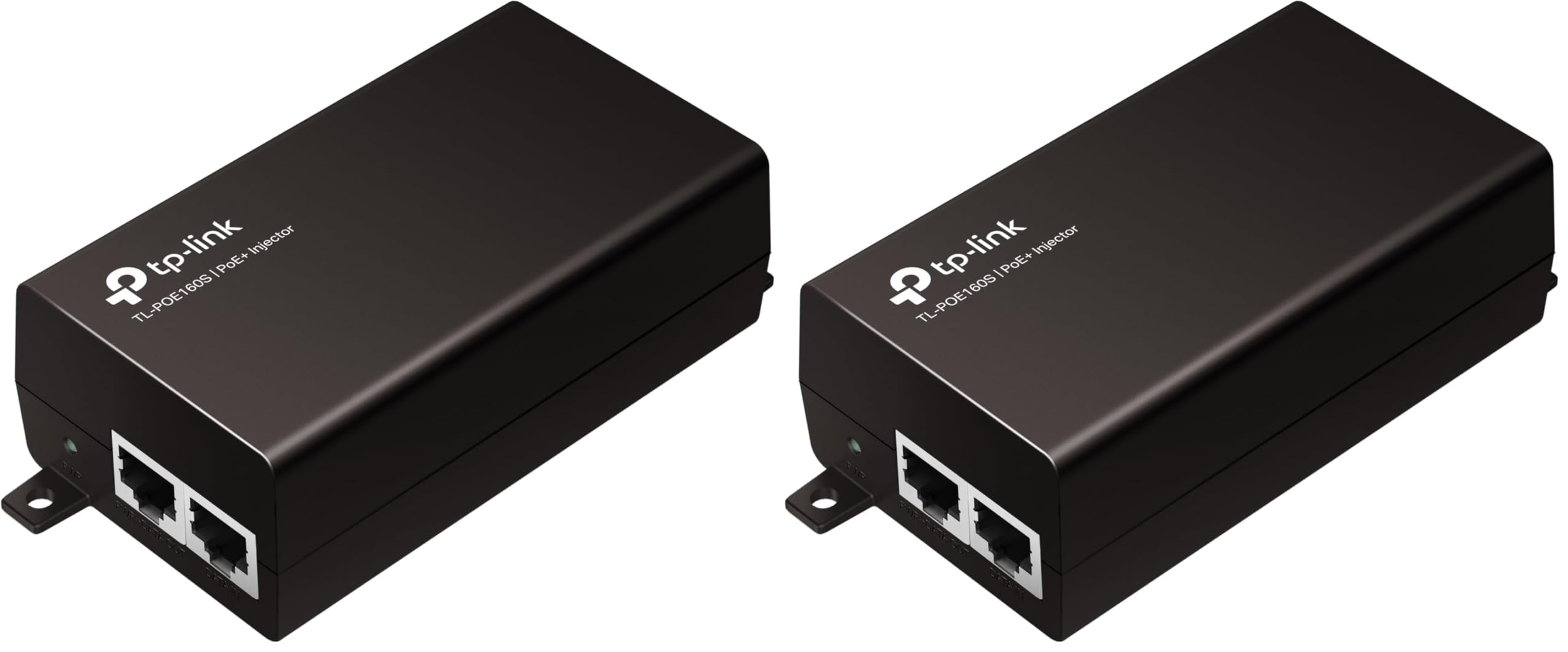 TP-Link TL-POE160S PoE+ Injektor (2 Gigabit-Ports, kompatibel mit 802.3af /at, Gesamtleistung mit bis zu 30W, Wandmontage und Desktop-Design, Plug and Play) Schwarz, único (Packung mit 2)