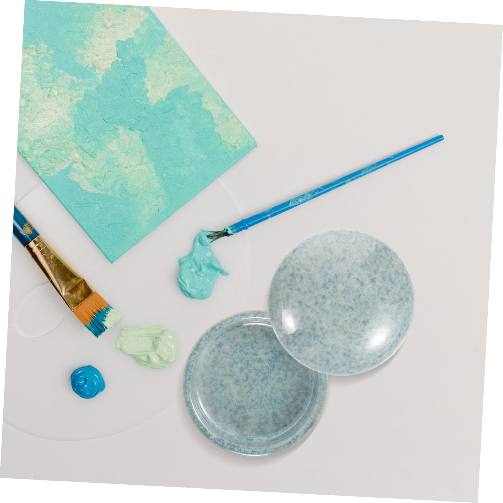 SOIMISS Keramik Mischpalette 5-schichtig mit Deckel Stapelbar und Effizient für Aquarellfarben und Gouache für Künstler und Selbstgemacht Enthusiasten