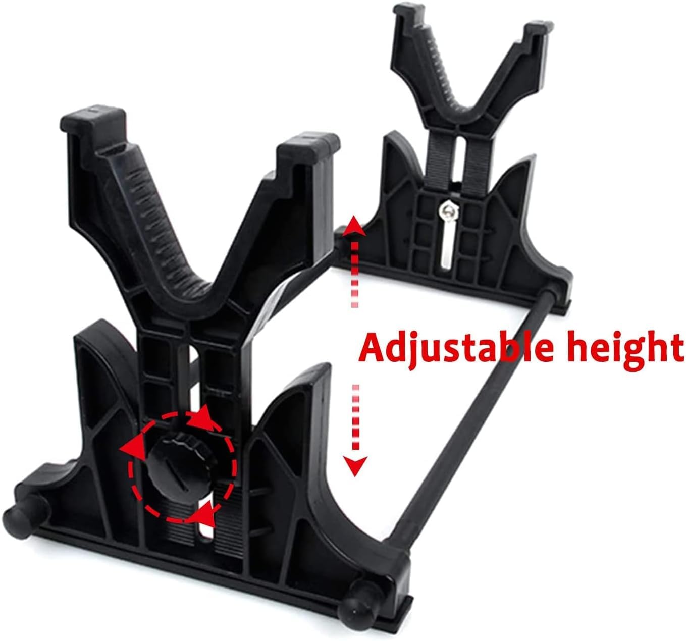 Panca di tiro regolabile per fucile e carabina | Supporto per pulizia, manutenzione ed esposizione a parete o tavolo | 40 x 17,5 cm | Altezza regolabile 14,5 – 18,5 cm