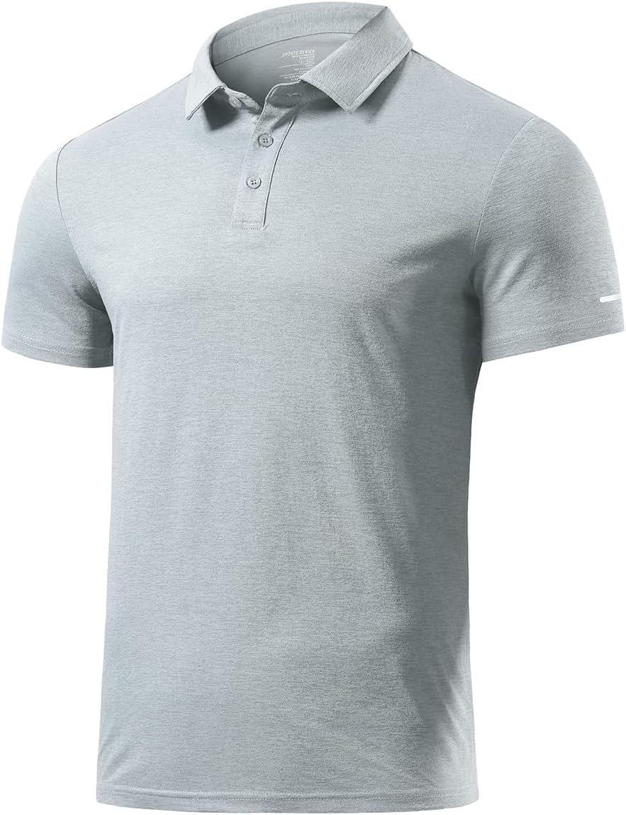 Mens Polo Shirts Short Sleeve Performance Golf Shirts for Men Dry Fit | Moisture Wicking, with Reflective Trim for Casual Athletic Business