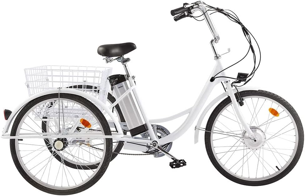 3 Wheel Electric Bike Senior, Family 24" Transportation Three Wheel