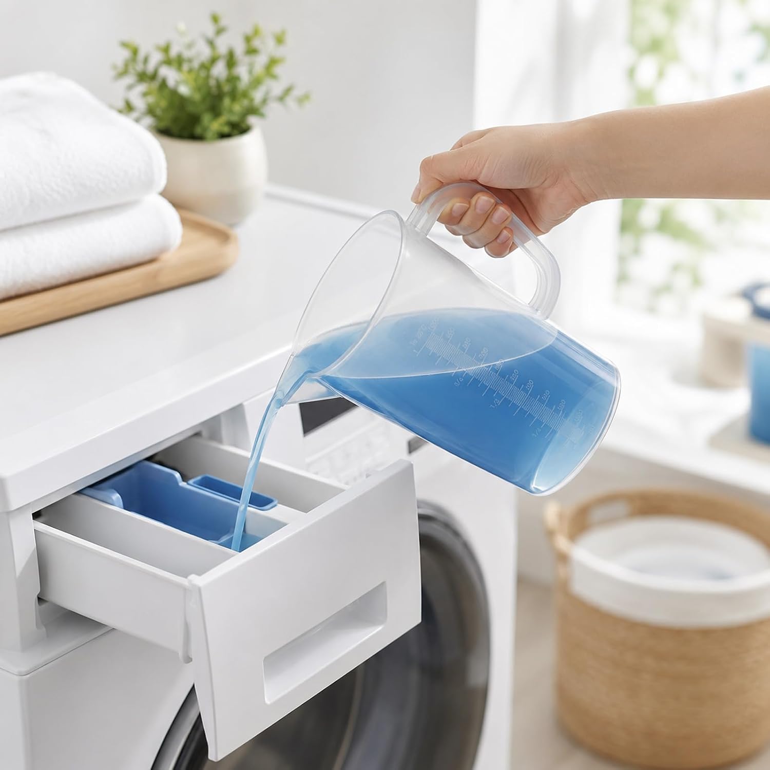 Plastic Measuring Cup with Handle, 1000ml Plastic Measuring Pitcher