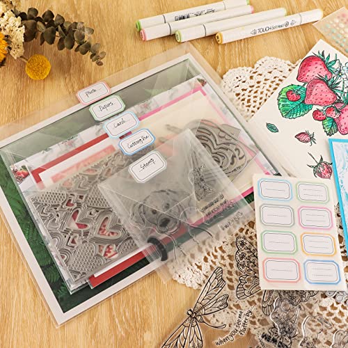 Image of Briartw 10 Pack Storage Bag,Resealable Plastic Envelopes Pockets for Cutting Dies Stencil Crafts Organizer Holder,7x10 inchClear Storage Envelopes for Clear Stamp,Die Cuts,Scrapbook Paper
