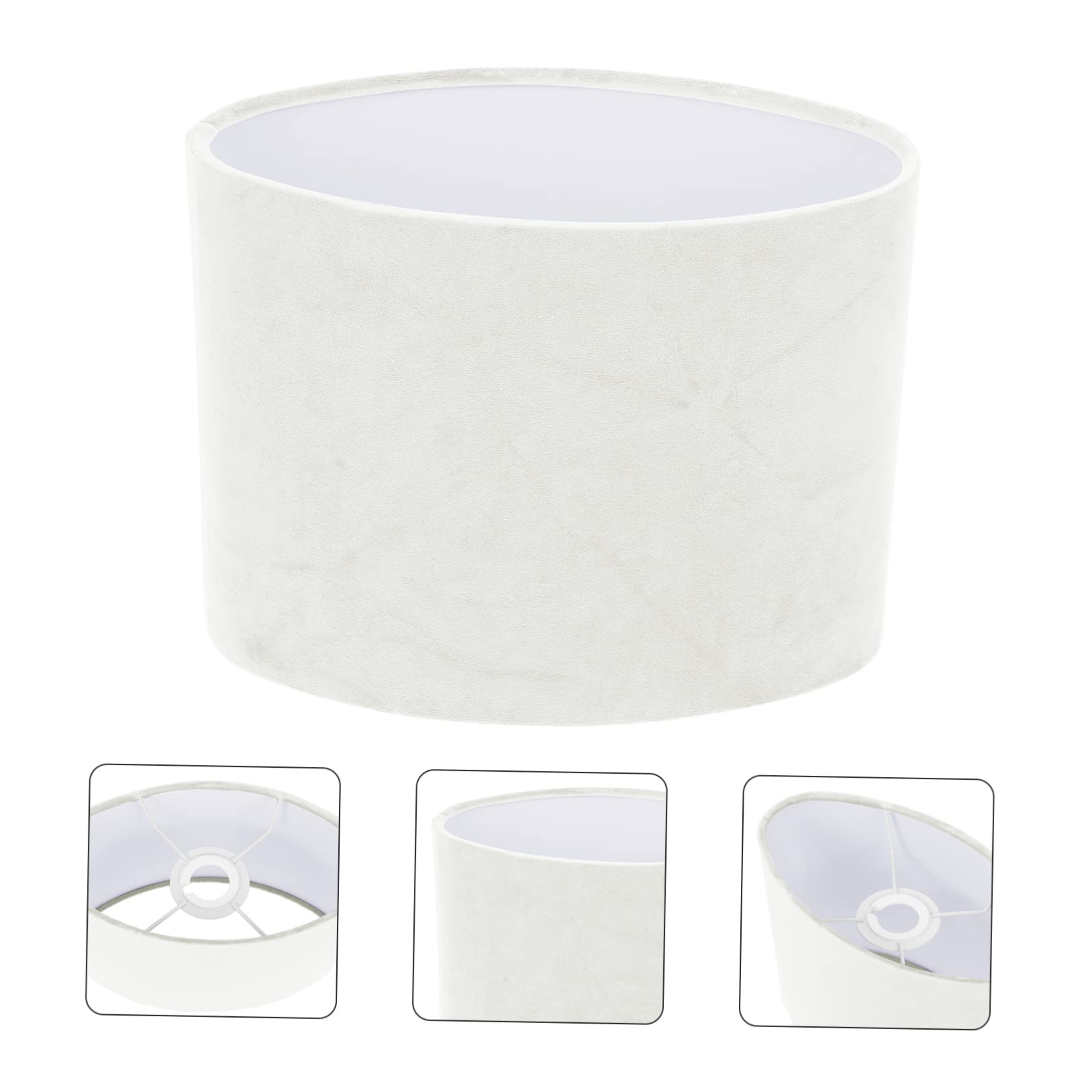 Paralume Copertura Decorativa e Protettiva Ellittico in Stoffa Bianca per Illuminazione Diffusa per Lampada da Tavolo in Soggiorno e Camera da Letto