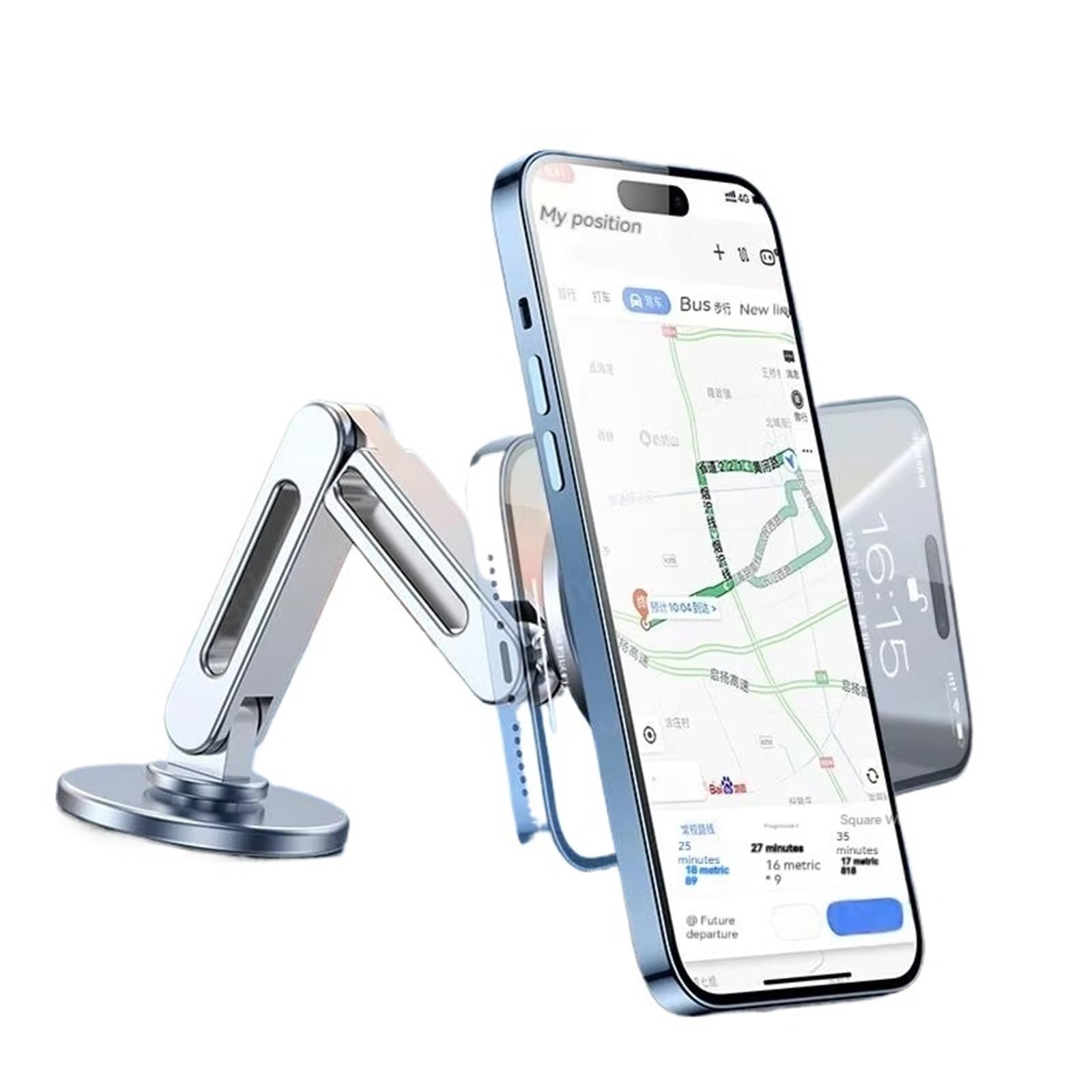 para Xiaomi Universal In Car Mount Soporte Magnético para Automóvil Aleación 360 Rotación Soporte Plegable Soporte Móvil Coche(Grey)