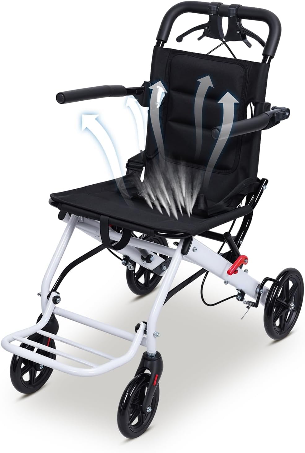 YGNVMCXJG Portable Folding Wheelchair – Lightweight Transport Chair for Seniors and Adults