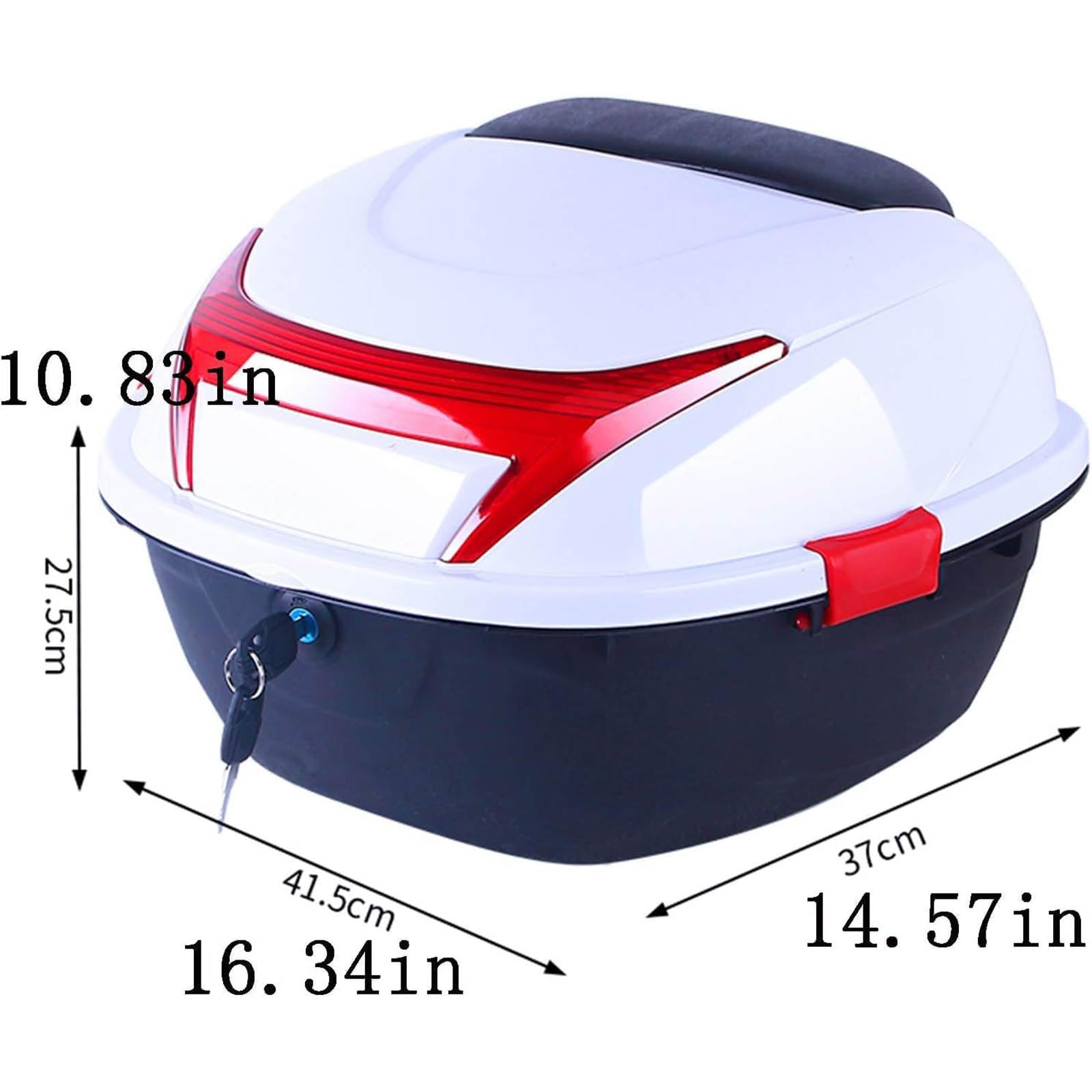 Skrzynia motocyklowa, walizka motocyklowa, uniwersalna walizka motocyklowa, wodoodporna walizka motocyklowa, torba bagażowa, plastikowa obudowa do przechowywania z miękkim oparciem, niebieska