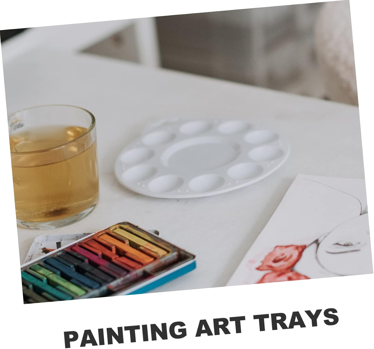 jojofuny 3Pcs Arts and Crafts Organizer Trays Durable Color Mixing Trays for Home Painting Lightweight and Easy to Clean Paint Pallet for Students and Artists