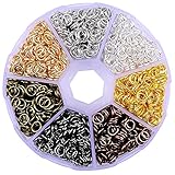 Supla Mix Color Black Silver Gold Rose Gold Red Copper Antique Brass Bronze Open Jump Rings 6mm,21 Gauge for jewlery Making findings (mix6mm x 19gauge)