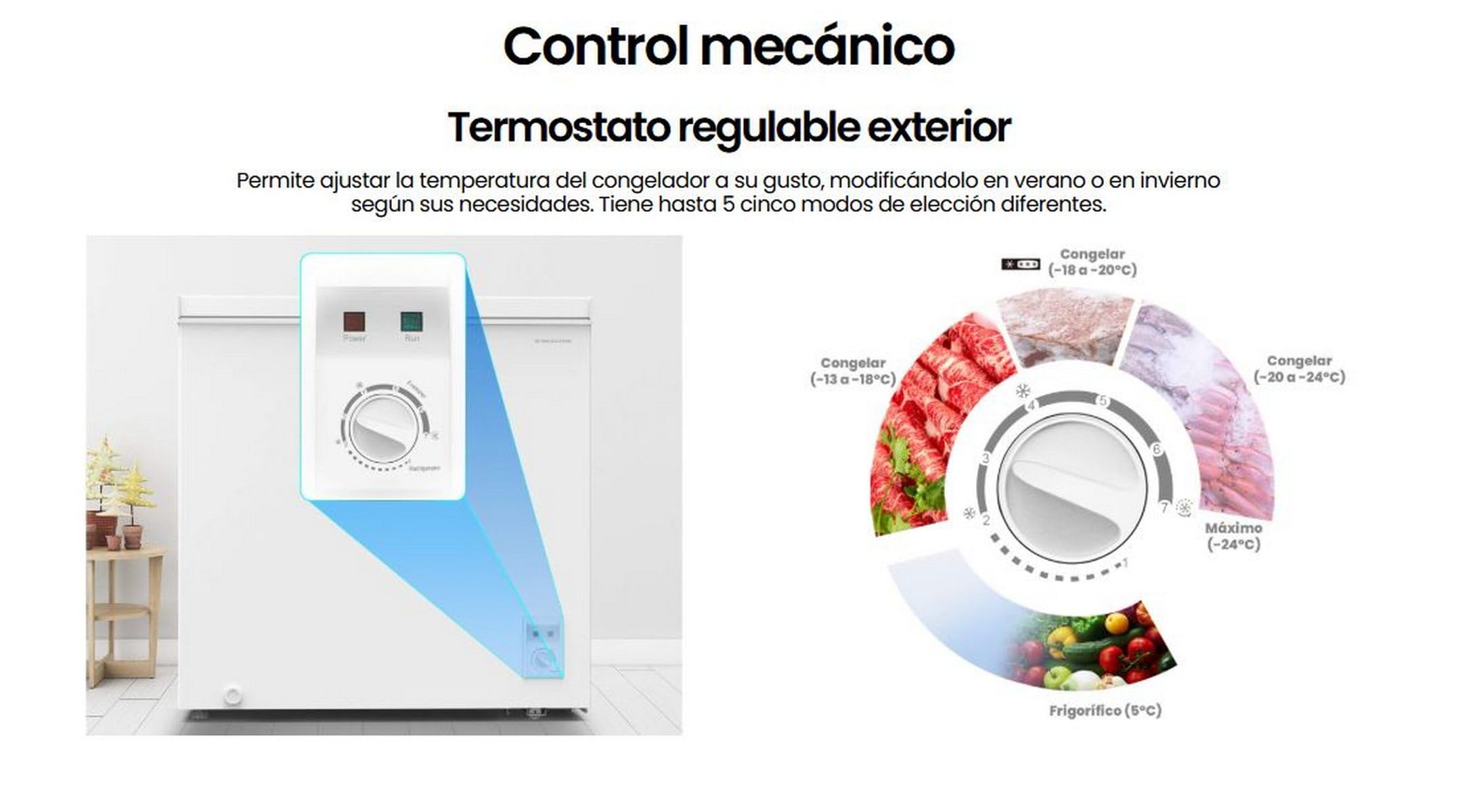 MILECTRIC Congelador Arcon ARC-N01-99 Litros, A+/F, Función FAST FREEZE, Dual System, Control de temperatura