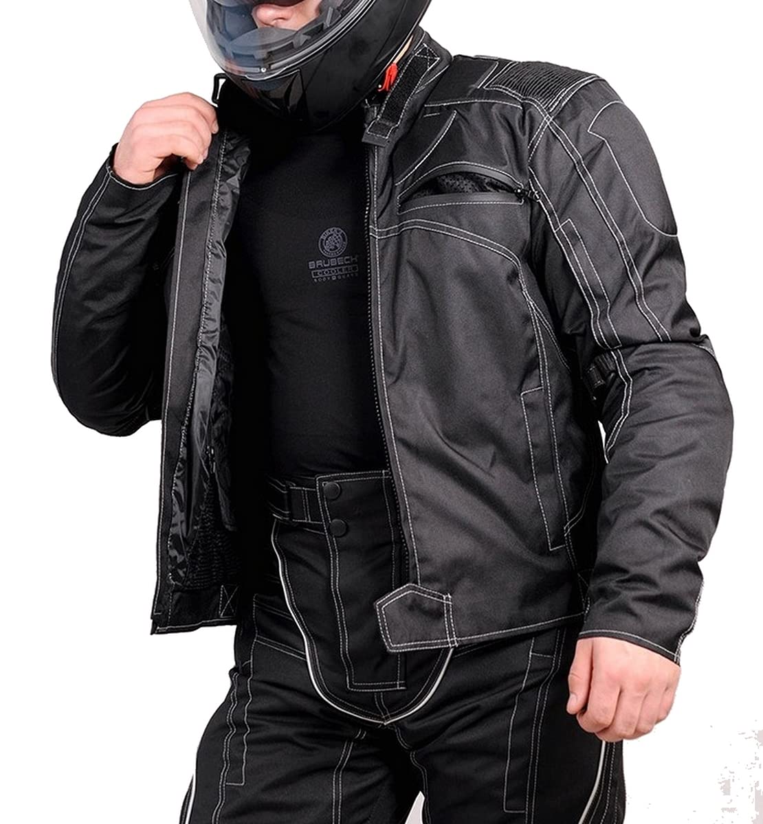l&j Motorradjacke Textil Jacke mit herausnehmbaren Protektoren Motorrad Jacke Biker Cross Enduro