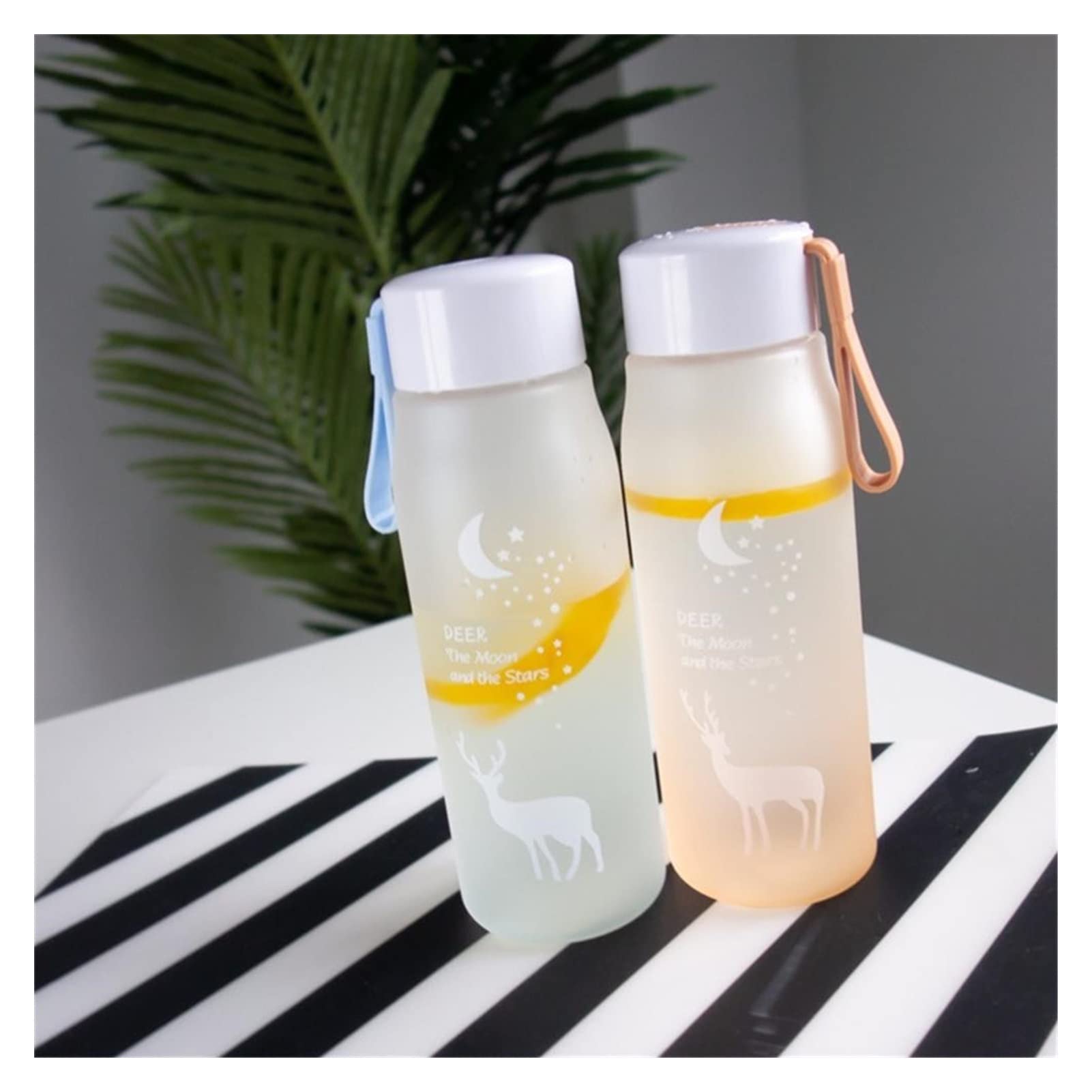 MRKU 560 ml Sportwasserflasche, tragbarer Trinkbecher aus Kunststoff, auslaufsicher, sturzsicher, Shaker-Becher, Reisewasserflasche für Outdoor-Becher