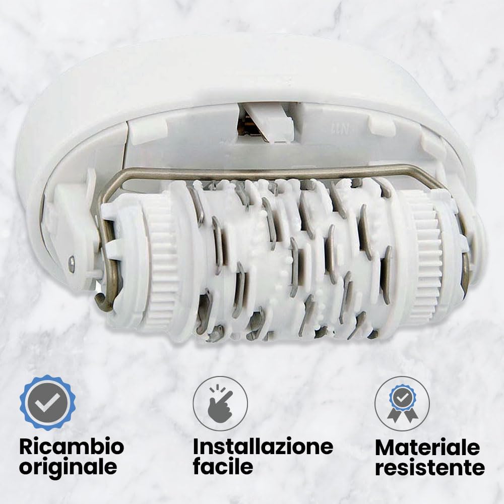 Testina di depilazione di ricambio 67030946 Compatibile con Braun Silk Epil 7687, Braun Silkepil 7, Xpressive Pro, Silk Epil 5 | Colore Bianco