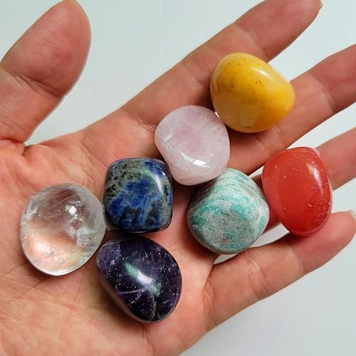 Miniatura 3 de Juego de 7 chakras piedras de cristal curativas amazonita amatista sodalita jaspe amarillo