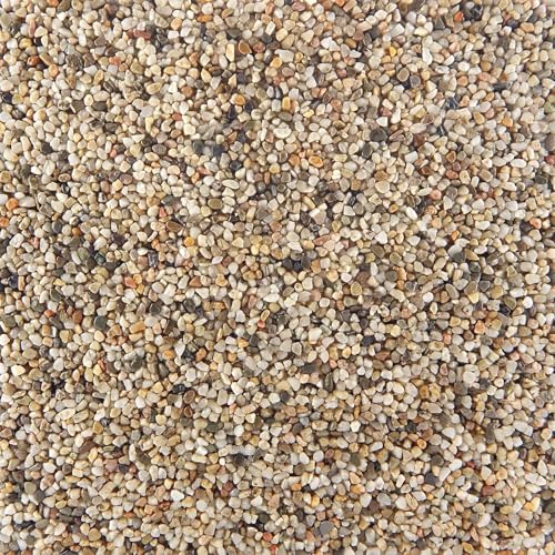 Terralith Steinteppich Marmor Komplett-Set für 1qm - Körnung: fein - 2-4mm mit Polyurethan Bindemittel - für Außen in grau (natura)