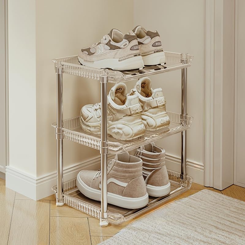 KREPS 3-Tier Vertical Shoe Rack Organizer, Space-Saving Metal & Plastic Storage Shelf for Shoes, Boots, Heels, and Sandals, Durable and Easy Assembly (3 - Layer) (B0D7CZFR2D) Amazon Price History, Amazon Price Tracker
