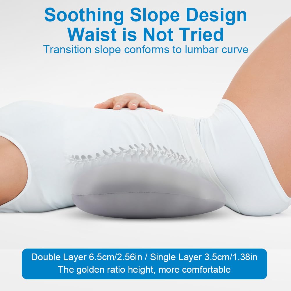 Ainiv Cuscino per Supporto Lombare in Memory Foam, Cuscino di Supporto Lombare per Dormire, Fornire Sostegno e Alleviare il Dolore Lombare, per la Vita per Chi Dorme di Lato e Sulla Schiena