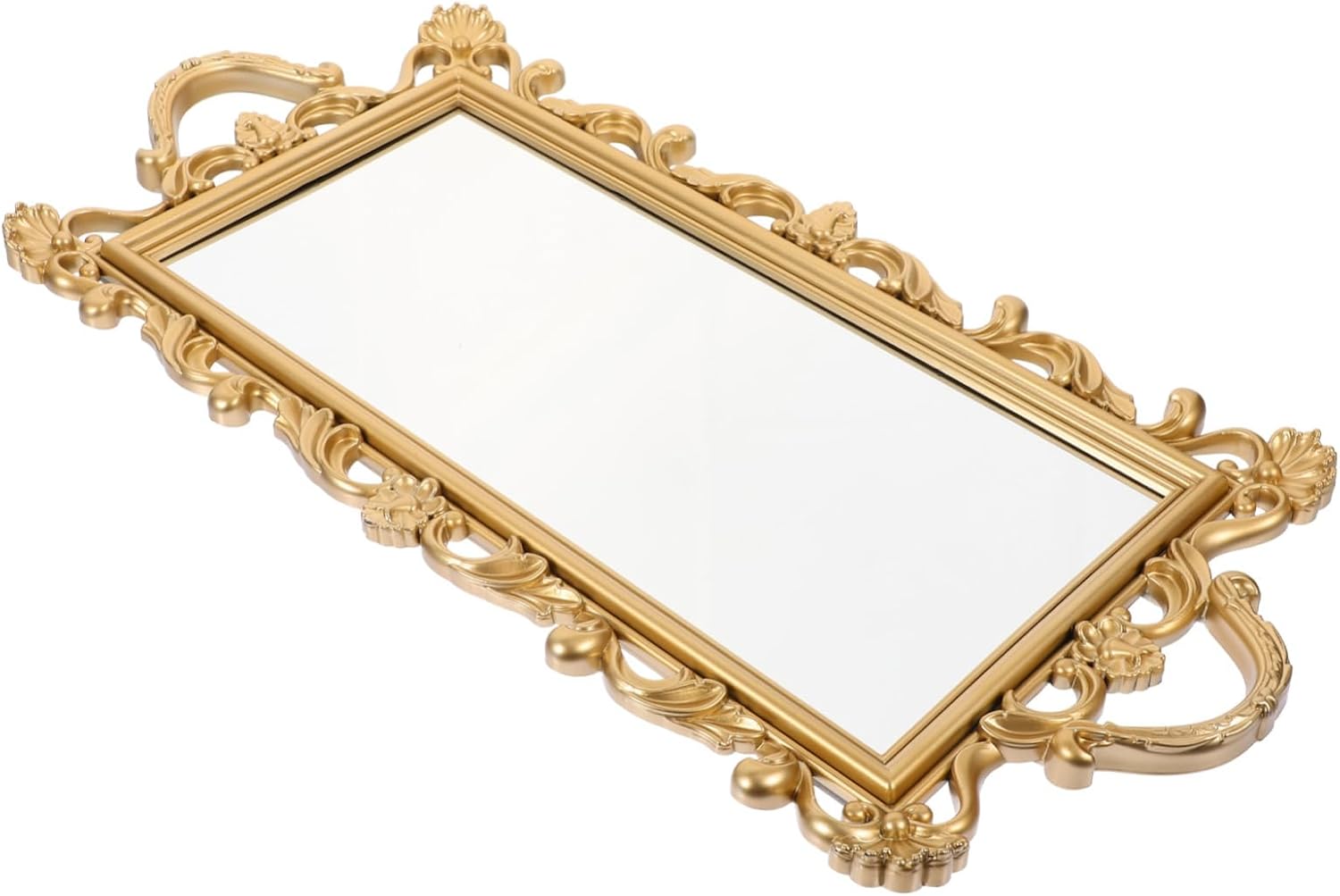 Embossed Mirror Tray decorative tray mirror vanity tray perfume tray centerpieces tray decor countertop organizer glass dresser tray gold cake stand food resin Finishing tray Miss