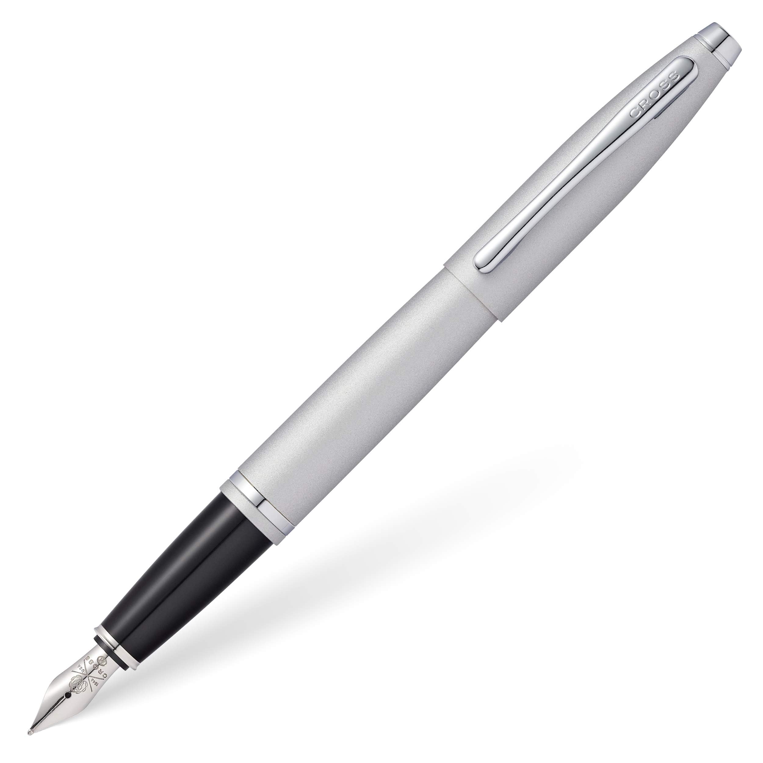 CROSS Calais Satin Chrome Fountain Pen with Stainless Steel Medium Nib