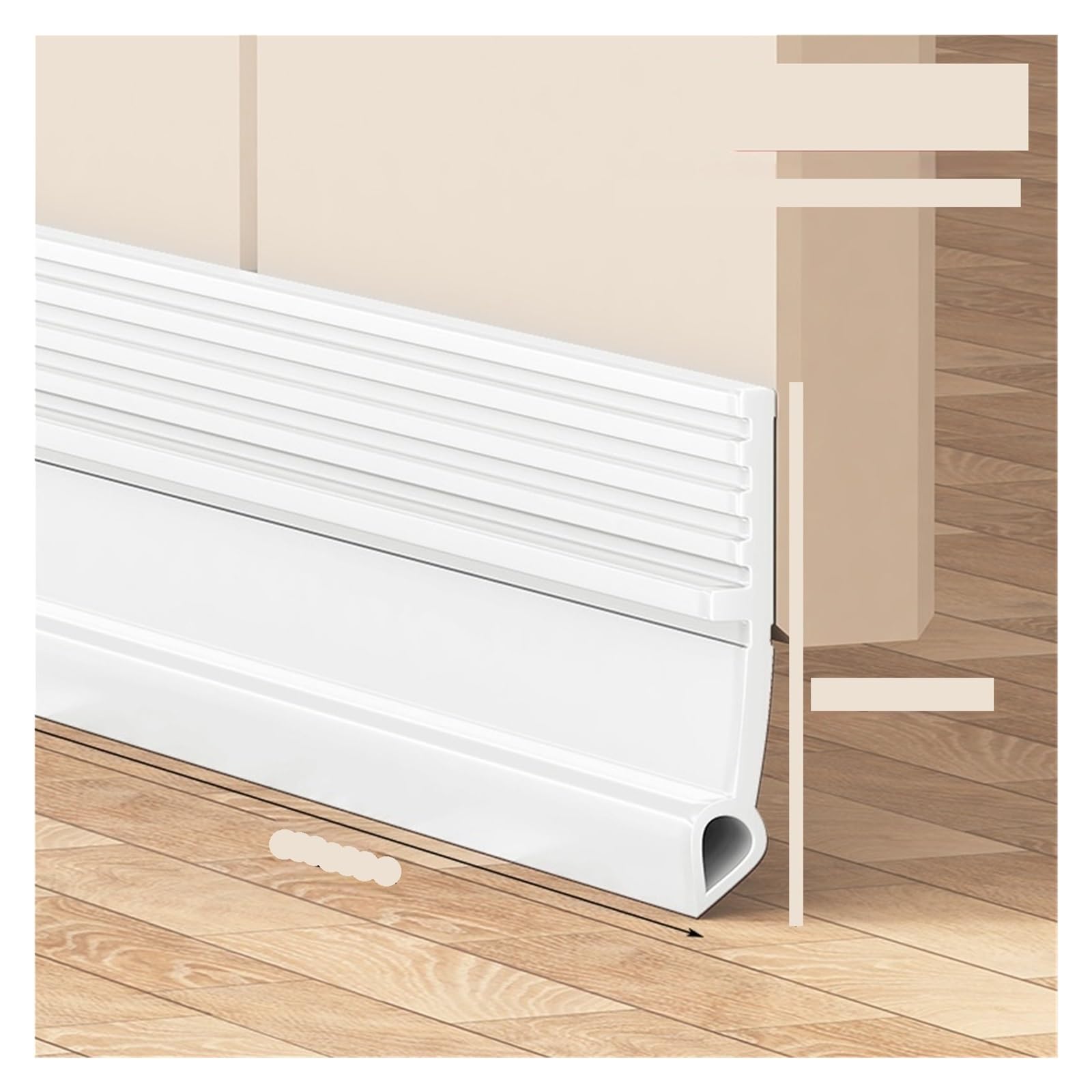 Door Bottom Seal Self-Adhesive Door Bottom Seal Strip, 1M TPE(S White 28mm)