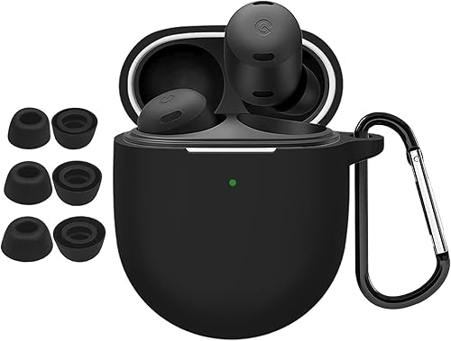 A-Focus Pixel Buds Pro - Kit de almohadillas para las orejas, funda suave de silicona, 3 pares de almohadillas de repuesto con accesorios de llavero