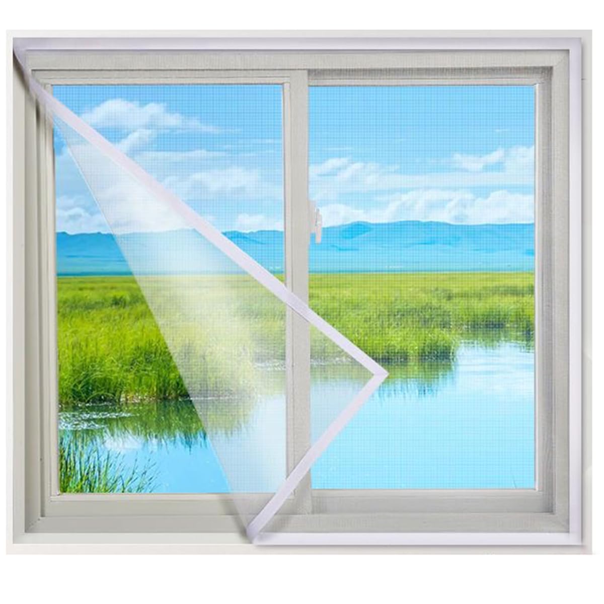 Yuly 90x120cm Window Protection Mesh for Cats,Self-Adhesive Fly Screen