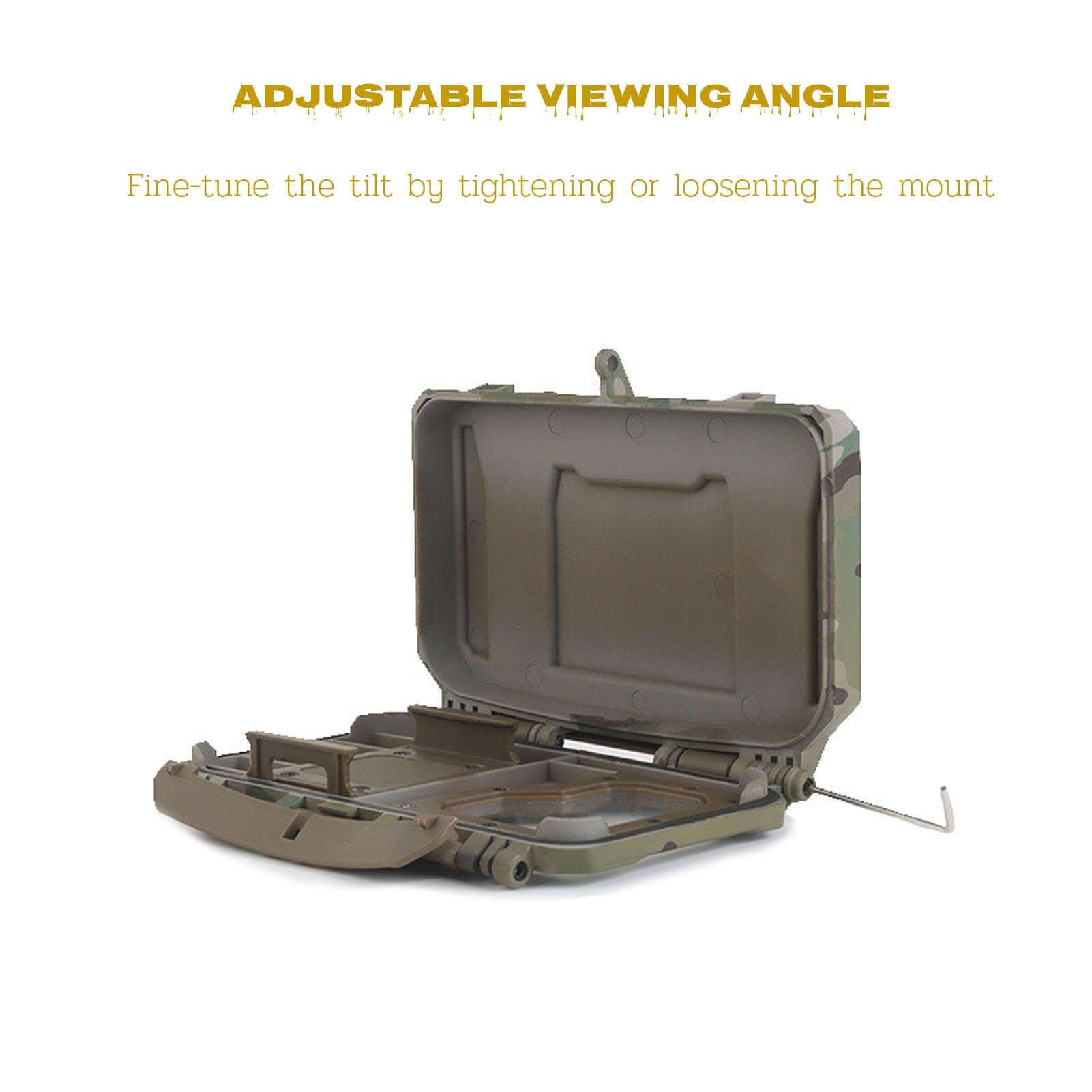 Boîte Admin Téléphone Molle pour Chest Rig, Étui Rigide avec Fenêtre & Couvercle Amovible, Angle Réglable, Compatible Smartphones, pour Airsoft/Outdoor