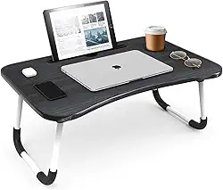 Mesa para Notebook Portátil Dobrável - Perfeita para Cama e Sofá, Compacta e Resistente, Mesa Notebook Cama para Home Office e Estudo, Estudo Leve com Pés Antiderrapantes (Preto)