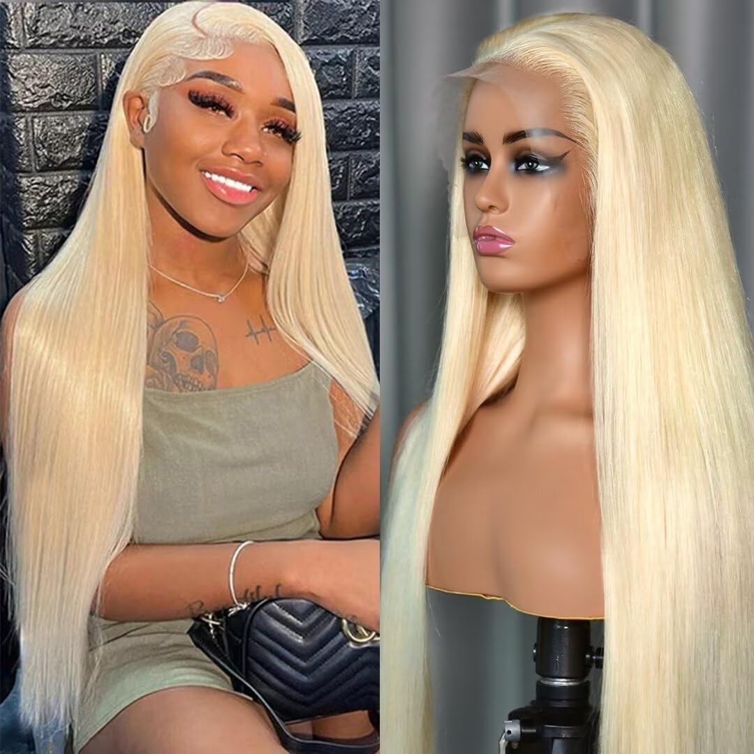 Bele 613 Blonde Wig 13x6 Straight HD Transparent Lace Front Wigs Human Hair 180% Density 20 inch Brazilian Straight Virgin Huamn Hair Pre Plucked with Baby Hair for Black Women