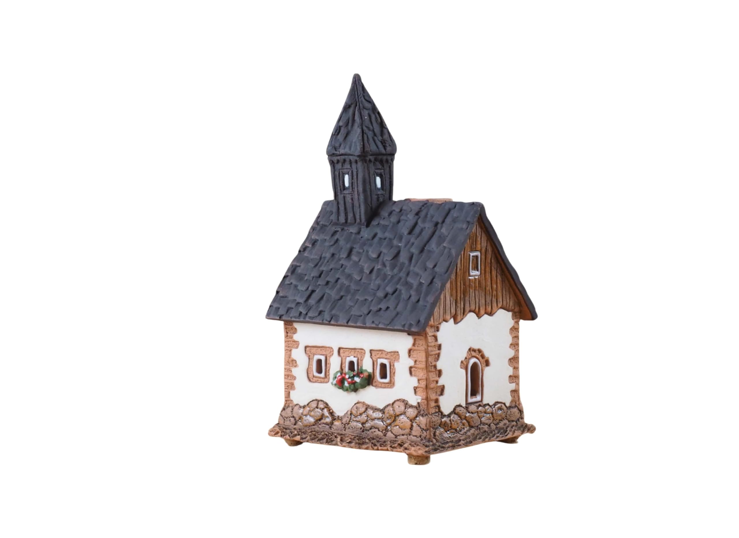 Keramik Räucherhaus, Handarbeit, Künstlerisches Miniatur, Kapelle in Tirol, Italy, R290