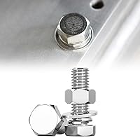 Vista 12 de SUNXULIMI Tornillos y tuercas de cabeza hexagonal de 1/4-20 x 1-1/4 pulgadas, tornillos, tuercas, arandelas de bloqueo plano, perno de cabeza