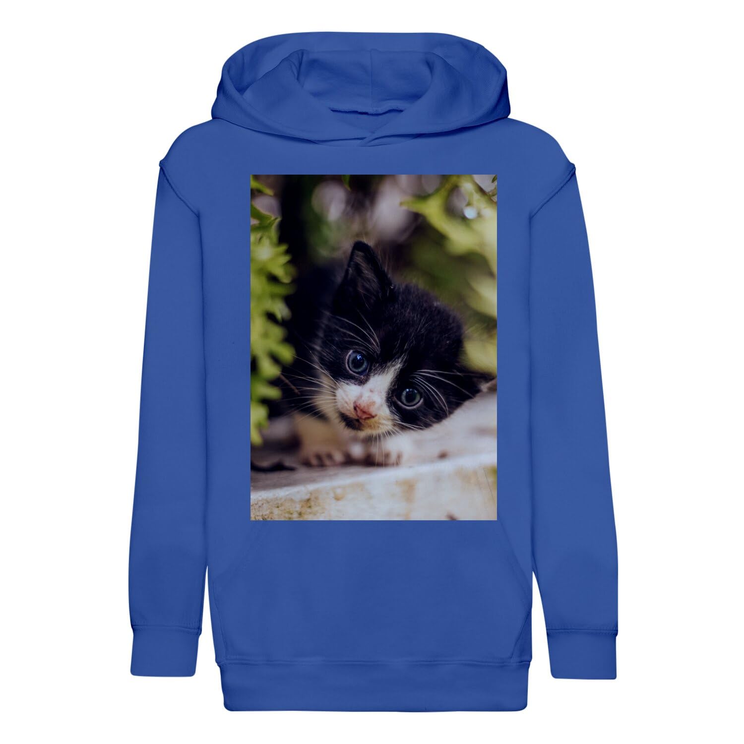 Sweat à capuche enfant chaton noir et blanc qualité supérieure douce