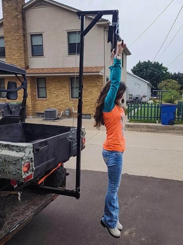 2" Hitch Game Hoist 600LB Big Game Hunting Deer Hoist Winch Lift Gambrel Set