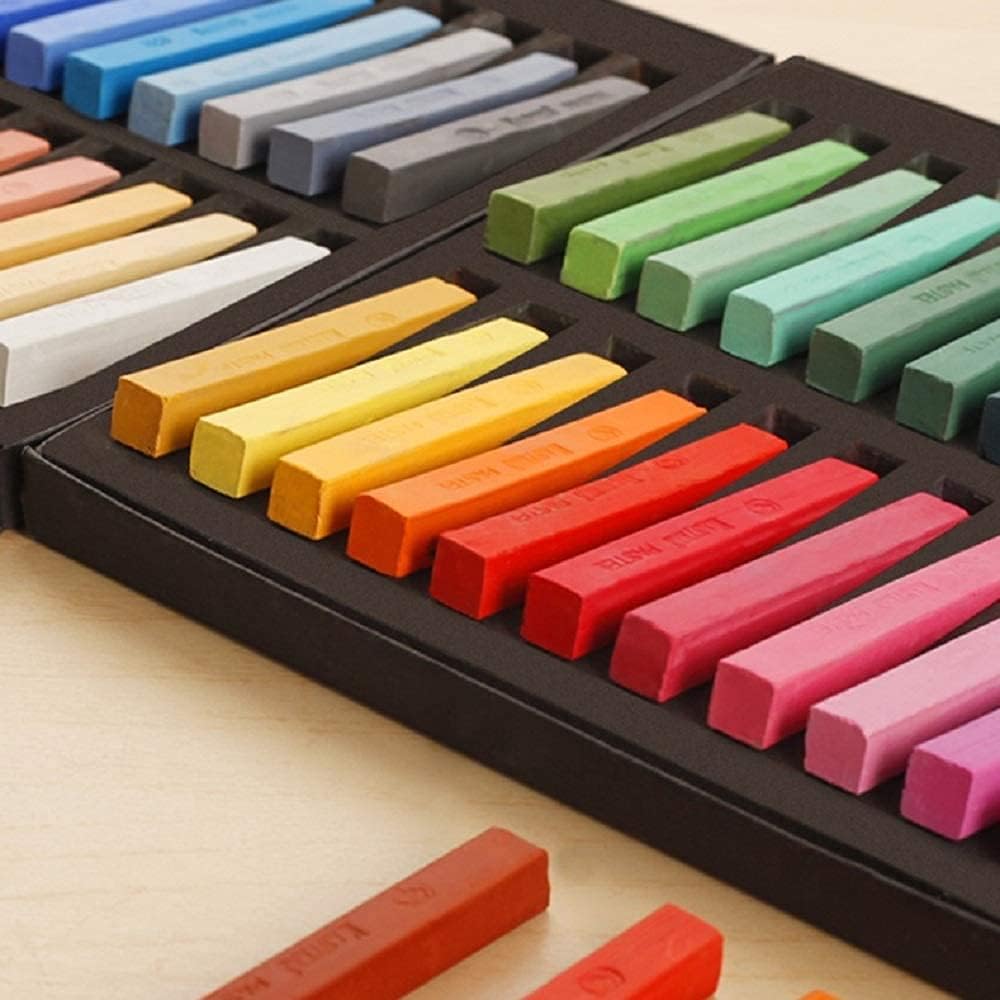 Non Toxic Artist Pastels,Square Soft Pastels Set,Chalks 12