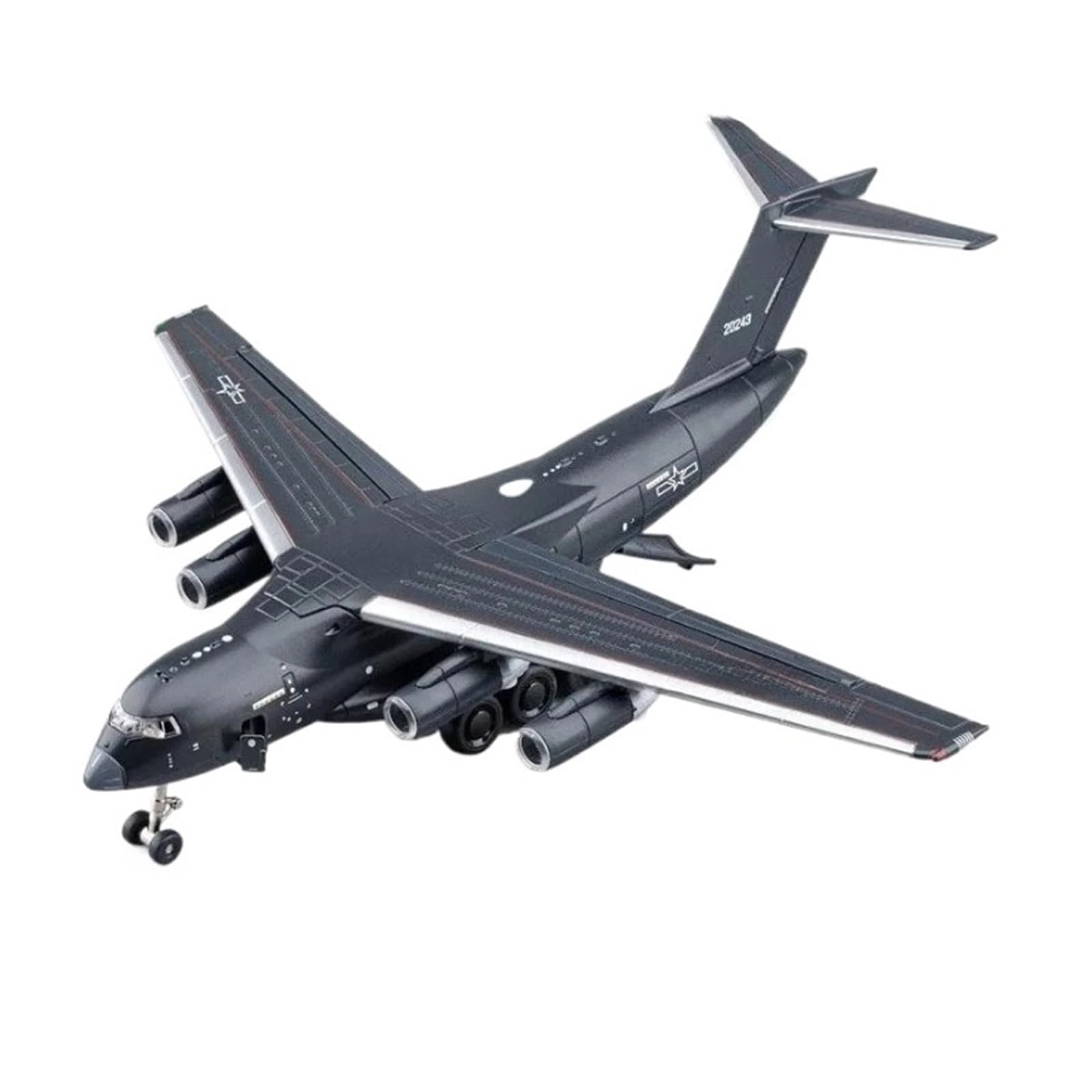 Modello in Piccola Scala Aerei 1:180 per Y-20 Modello di Aereo da Trasporto Pressofuso in Lega Luce Sonora Porte Aperte Tirare Indietro Ornamento Kit di Costruzione di Modelli