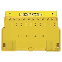 Vista 3 de Master Lock Estación de bloqueo de 10 paquetes con cubierta, Amarillo, 1