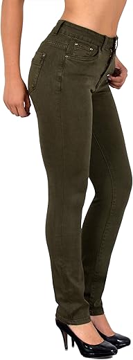 ESRA Damen Jeans Hose Jeanshose Damen Hochbund Straight-Fit gerader Schnitt High Waist Hose Jeans Damen Hose Straight Jeans Damen Stretch bis Übergröße Hose Plus Size G1300