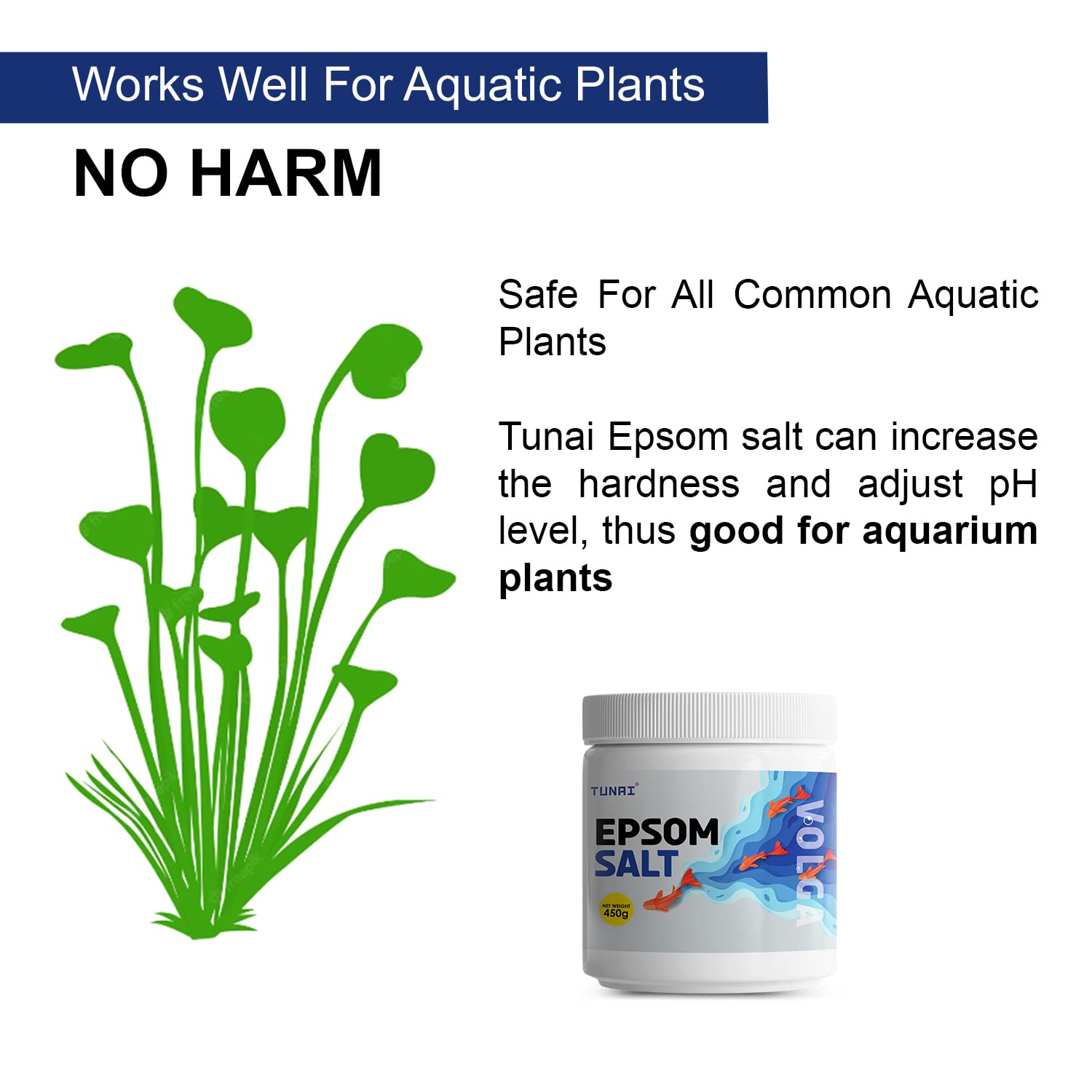 Tunai Epsom Crystal Aquarium Salt | 450g | for Aquarium Fish Tank, Assist in Treating Dropsy, Regulates pH Levels, Swim Bladder and Regulates Hardness of Fish Tank Water 3