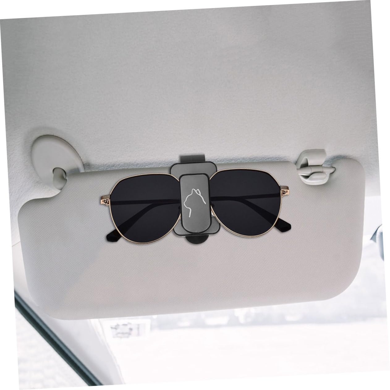 iplusmile 10pezzi Clip Porta Occhiali da Sole per Auto Supporto Visiera Design Elegante e Compatto e Carte Facile Installazione e Accesso Veloce