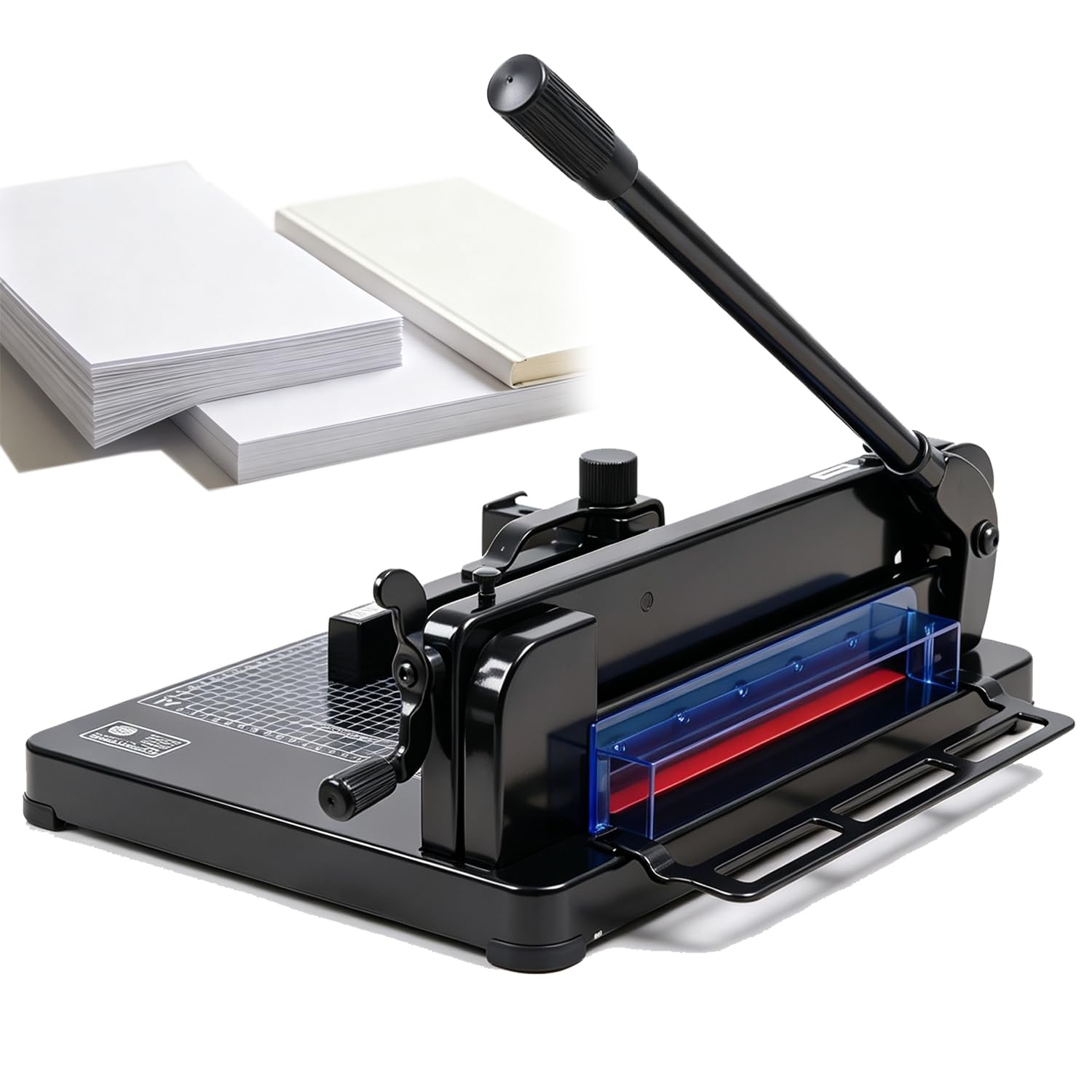 Taglierina per Carta Resistente per Formato A4, Taglierina A Ghigliottina, capacità 400 Fogli, Rifilatrice A4 con Scala Millimetrica E Base in Metallo, Larghezza di Taglio 315 Mm