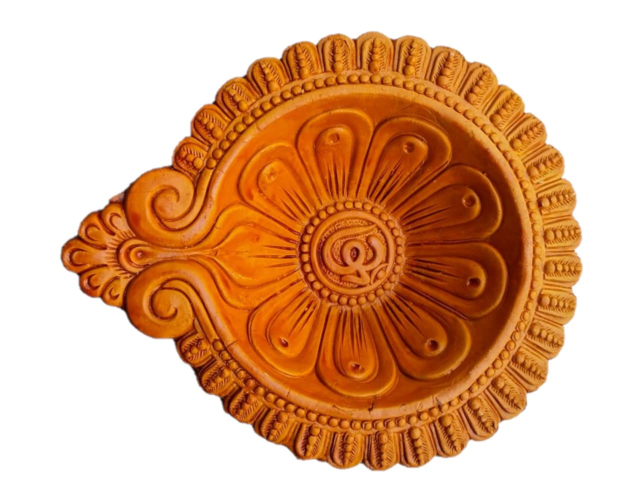 Shraddha Clay Diya/Mitti Diya/Deepak/Oil Lamp/Arti/Home D�cor Candle for Diwali/Durga Puja/Navratri/Karwachath/Chath Puja Dia 14.4 cm