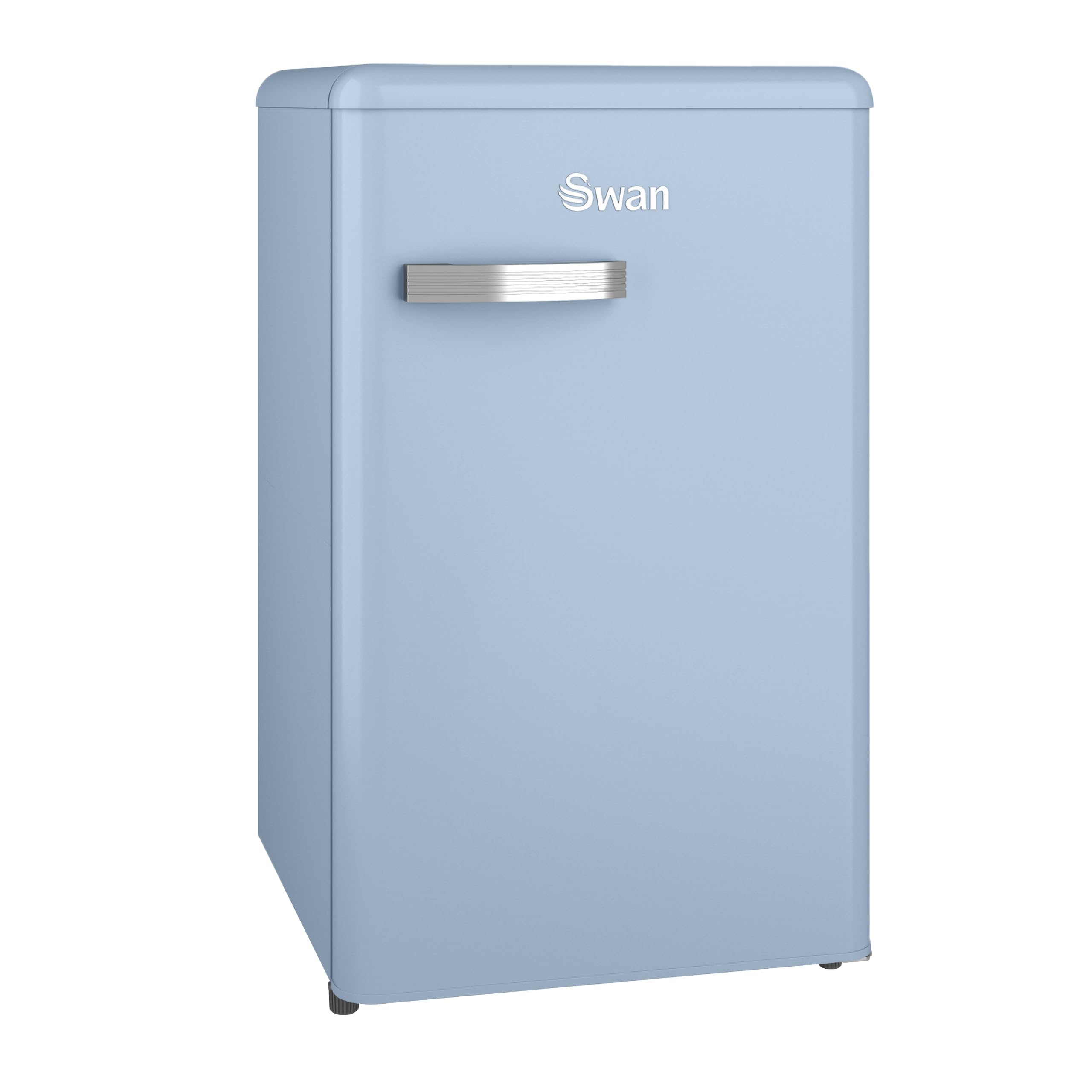 SWAN Retro Under Counter Fridge with 77L Fridge Capacity, 13L Freezer Capacity, 1 Glass Shelf, 3 Door Shelves, 1 Salad Drawer, Blue, SR11035BLNE