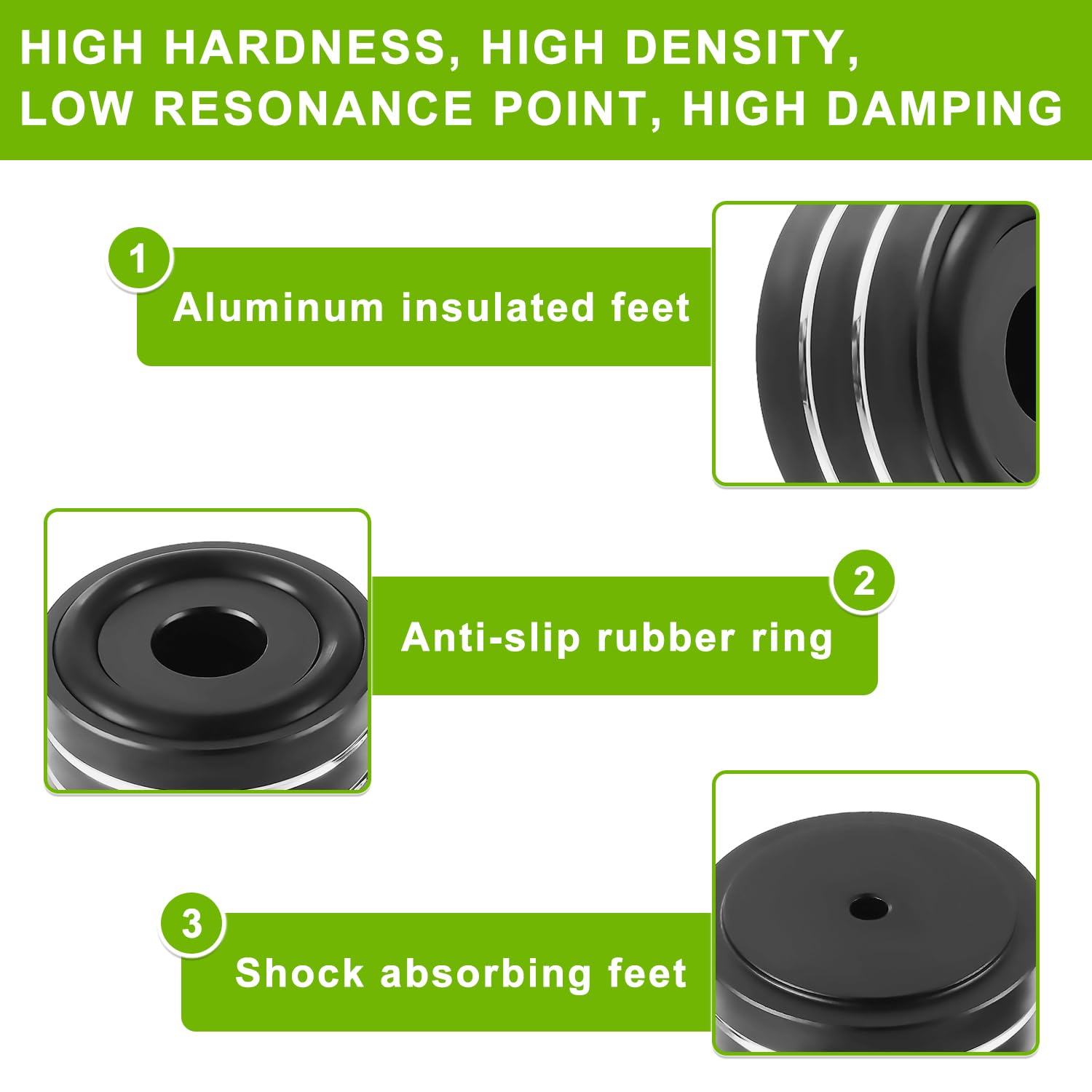 4 Morceaux Haute Fidélité Amortisseurs Supports antidérapants Amortisseurs Base, pour appareils Parleur Caisson de Basses et à Domicile cinéma (40×20mm, Noir)