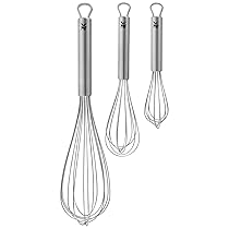 WMF Profi Plus – Set di 3 Fruste in Acciaio Inox Parzialmente Smerigliato, Frusta, Lavabile in Lavastoviglie
