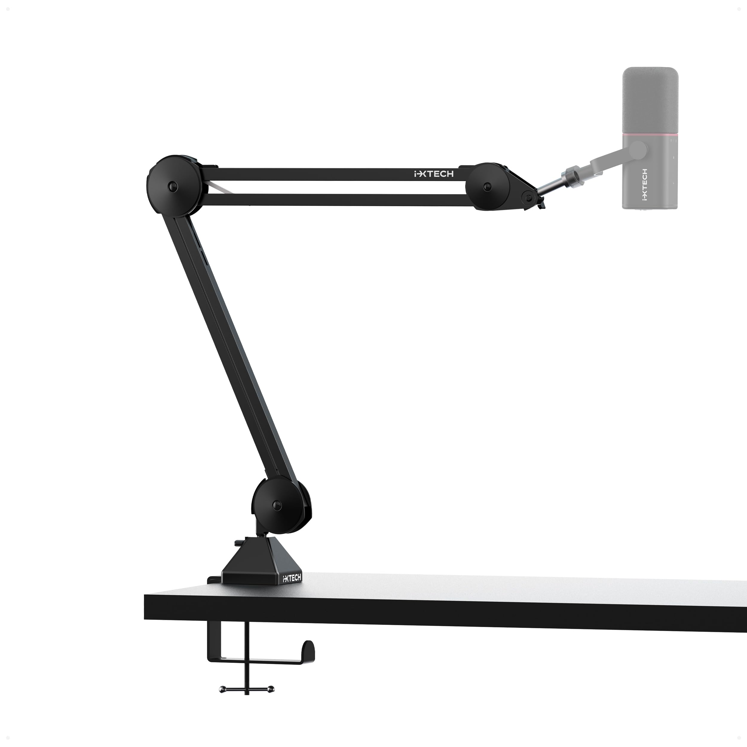 IXTECH Microphone Boom Arm stand, Support pour micro ajustable avec attaches, montant de bureau pour streaming, podcast et jeu (MÉDIAUX)