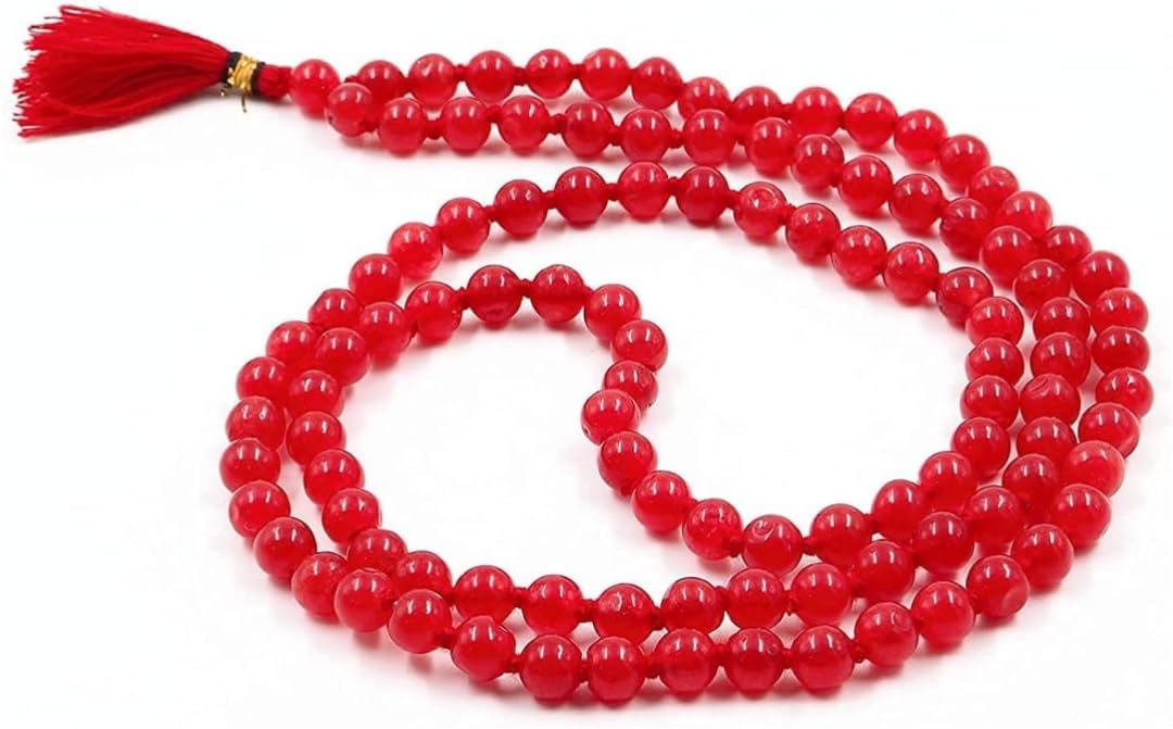 ™ Lal Hakik Mala | Red Hakik Rosary 108+1 Beads for Jaap, Pooja, Tantra, Astrology & Vastu | Natural Red Agate Mala for Positive Energy, Protection & Healing original energized